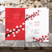 Red Cherry Blossom Hochzeit Programm