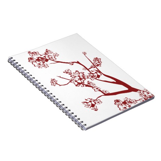 Red Cherry Blossom-Notebook Notizblock (Rechte Seite)