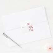 Red Cherry Blossom Oriental Wedding Stickers (Umschlag)