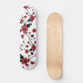 Red Cherry Blossom Sakura Design Skateboard (Vorderseite)