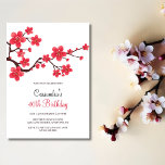 Red Cherry Blossom Sakura Floral 40. Geburtstag Einladung<br><div class="desc">Diese wunderschön gestaltete Einladung zeigt eine atemberaubende Aquarellbilder einer Rothirschblüte und eine lebendige Typografie auf weißem Hintergrund. Sie können den Text leicht anpassen und das Alter des Prominenten einbeziehen, um ihn noch personalisierter zu machen. Teilen Sie die Freude mit Ihren Freunden und Ihrer Familie und machen Sie diesen Meilenstein Geburtstag,...</div>