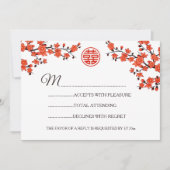 Red Cherry Blossom UAWG Chinese Wedding Einladung (Vorderseite)