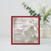 Red Cherry Blossom Wedding Einladung (Stehend Vorderseite)