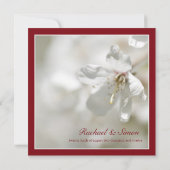 Red Cherry Blossom Wedding Einladung (Rückseite)