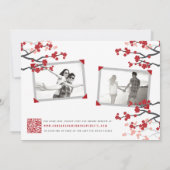 Red Cherry blüht chinesisches Double Happy Foto Save The Date (Rückseite)