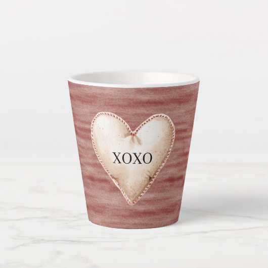 Red Cherry Blush Cream Heart XOXO Milchtasse (Vorderseite)