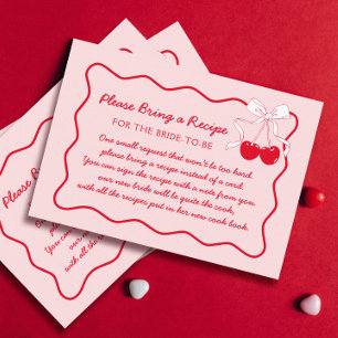 Red Cherry Bow Brautparty Anfrage Begleitkarte