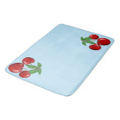 Red Cherry Cherries Design Customizable Badematte (Schrägansicht)
