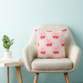 Red Cherry Coquette Bow Daisies Floral Kissen (Stuhl )