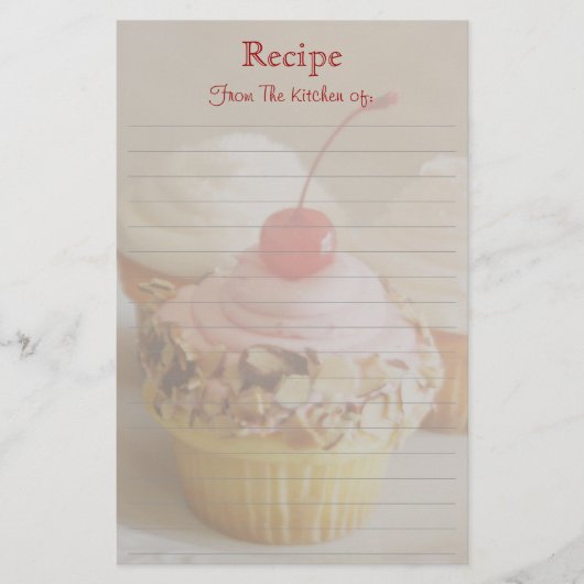 Red Cherry Cupcake Lined Recipe Geschirr (Vorderseite)