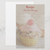 Red Cherry Cupcake Lined Recipe Geschirr (Vorne/Hinten)