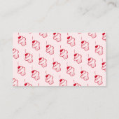 Red Cherry Cupcake Pink Girl Baby Dusche Begleitkarte (Rückseite)