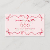 Red Cherry Cupcake Pink Girl Baby Dusche Begleitkarte (Vorderseite)