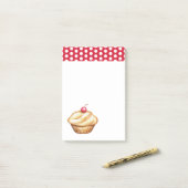 Red Cherry Cupcake Post It Notes Post-it Klebezettel (Auf Schreibtisch)