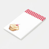 Red Cherry Cupcake Post It Notes Post-it Klebezettel (angewinkelt)