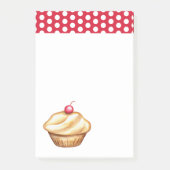 Red Cherry Cupcake Post It Notes Post-it Klebezettel (Vorderseite)