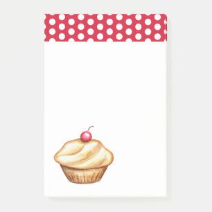 Red Cherry Cupcake Post It Notes Post-it Klebezettel