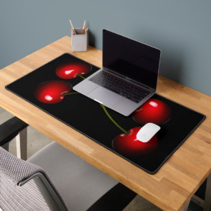 Red Cherry Custom Color Black Schreibtischunterlage