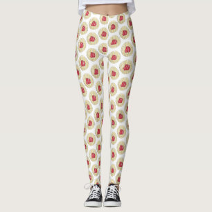 Red Cherry Danish Breakfast Konditorei Gebäck Leggings