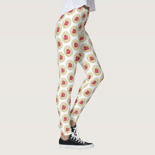 Red Cherry Danish Breakfast Konditorei Gebäck Leggings (Rechts)