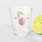 Red Cherry Design Personalisiert Schnapsglas (Rückseite)