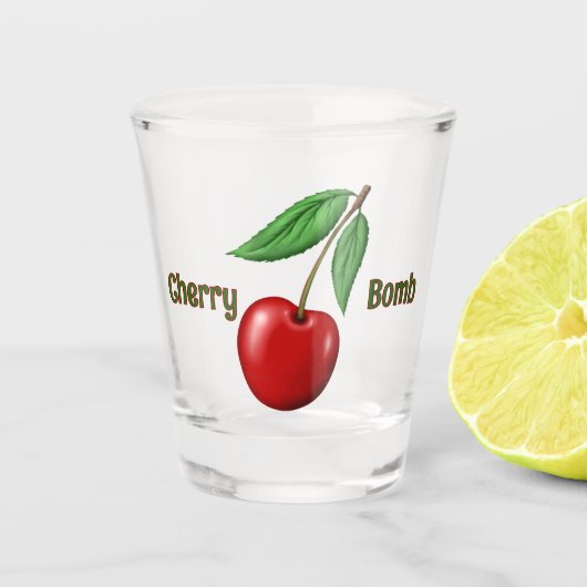 Red Cherry Design Personalisiert Schnapsglas (Vorderseite)