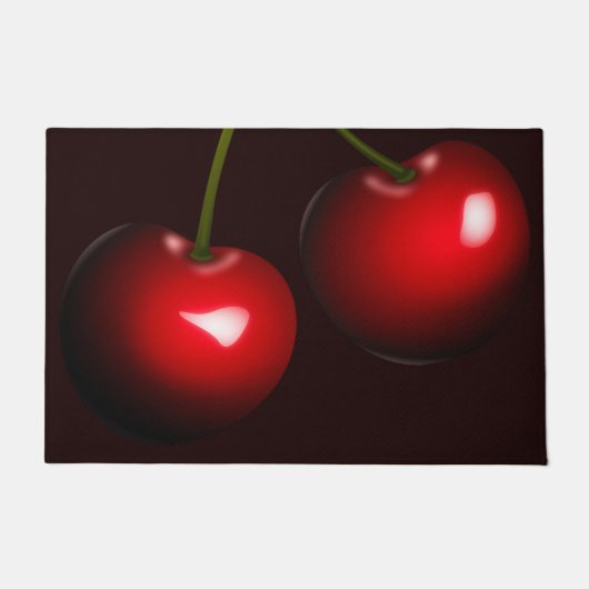 Red Cherry Doormat Früchte Ihre Farben Fußmatte (Vorderseite)