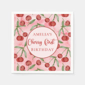 Red Cherry erste Geburtstagszeitung Napkin Serviette (Vorderseite)