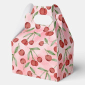 Red Cherry First Birthday Favor Boxes Geschenkschachtel (Rückseite)