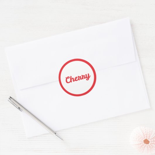 RED Cherry Flavor Round Sticker (Umschlag)