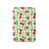 Red Cherry Frucht Grüne Blätter Pastel Lumberjack Badematte (Vorderseite Vertikal)