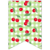 Red Cherry Frucht Grüne Blätter Pastel Lumberjack Wimpelkette (Erste Fahne)