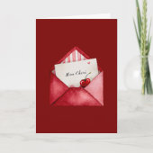 Red Cherry Heart Envelope Valentine's Day Karte (Vorderseite)