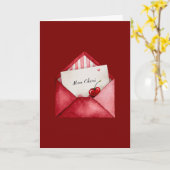 Red Cherry Heart Envelope Valentine's Day Karte (Gelbe Blume)