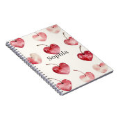 Red Cherry Hearts Notizblock (Rechte Seite)