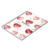 Red Cherry Hearts Notizblock (Linke Seite)