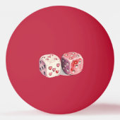 Red Cherry Hearts Tischtennisball (Rückseite)