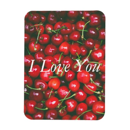Red Cherry - I Liebe You (anpassbarer Text) Magnet (Vertikal)