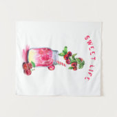 Red Cherry Juice Cool Drink Tapestry Fruit Wandteppich (Vorderseite (Horizontal))