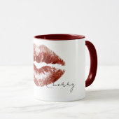 Red Cherry Lips Kiss Tasse (VorderseiteRechts)