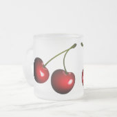 Red Cherry Mattiert Glass Coffee Tasse (Vorderseite Links)