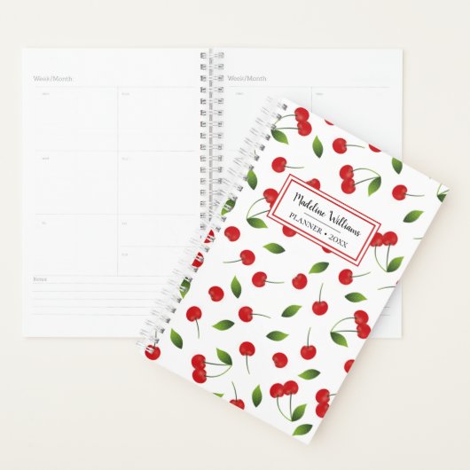 Red Cherry Pattern | Personalisierter Planer (Anzeige)