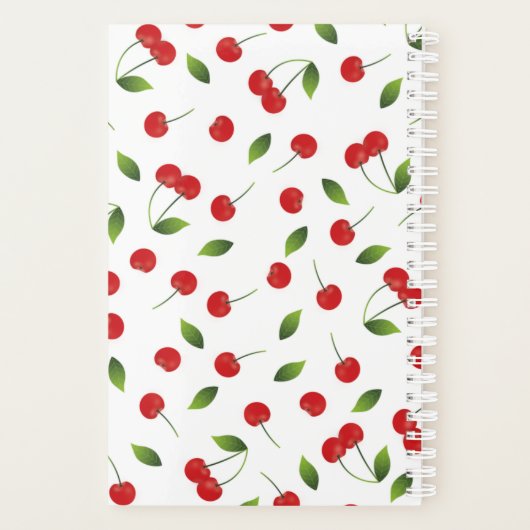 Red Cherry Pattern | Personalisierter Planer (Rückseite)