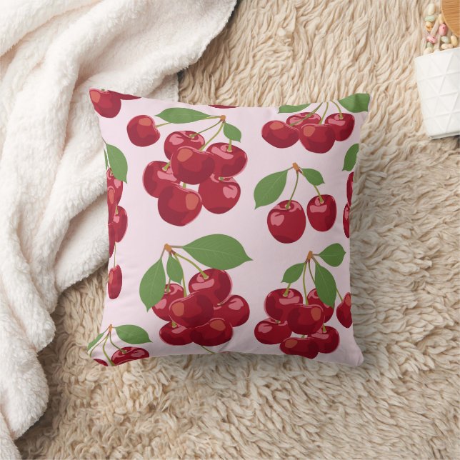 Red Cherry Pattern Square Kissen (Decke)