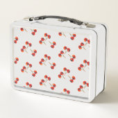 Red Cherry Pattern Vivid Metall Lunch Box (Rückseite)