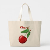Red Cherry Personalisiert Jumbo Stoffbeutel (Rückseite)