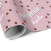 Red Cherry Personalisiertes Party Geschenkpapier (Rolleneckpunkt)