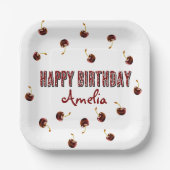 Red Cherry Personalisiertes Party Pappteller (Vorderseite)