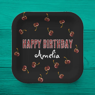 Red Cherry Personalisiertes Party Pappteller