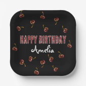 Red Cherry Personalisiertes Party Pappteller (Vorderseite)